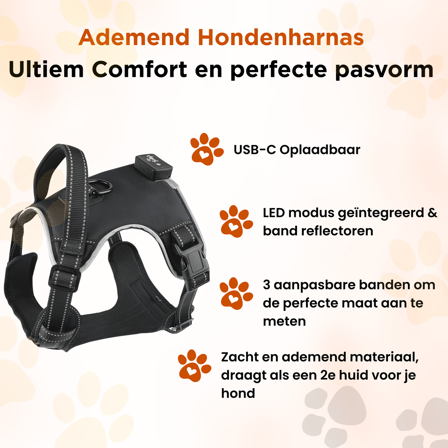 Hondenharnas LED - Medium